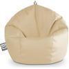 Happers Pouf Bambini Poltrona Morbida a Sacco per Sedersi con Imbottitura Puff per Gioco Relax Lettura Puffo Interno Ecopelle Quotidiano di lunga Durata Ecru