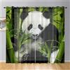 Odot Tende per Interni con Anelli Tende Camera da Letto Tenda Filtranti 2 Pannelli, Panda Stampa Tende Voile Semi Trasparenti Sheer Tenda per Soggiorno Camera (140x160cm,Panda)