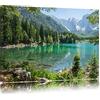 Pixxprint Bellissimo Lago nel Bosco Stampa su Tela 80x60 cm Artistica murale