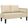 vidaXL Chaise Longue con Cuscini Crema in Tessuto, divano letto, divano imbottito, seduta da soggiorno, dormeuse, seduta da salotto, divano 2 posti