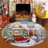 Hearda Tappeto Camera da Letto Buon Natale, Decorazione Natalizia Velluto di Cristallo Tappeto Rotondo Salotto, Tappeto Cameretta Bambina Moderno, Tappeto Camera Bambini (Natale,120cm)