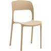 KONTE.DESIGN Set di 4 sedie SOUTH BEACH in polipropilene, Beige, 43x51x83 cm