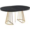 Vente-unique-Tavolo da pranzo allungabile da 2 a 12 coperti in MDF e Acciaio Nero e dorato - FIRELA