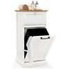 COSTWAY Mobile da Bagno con Portabiancheria, Mobiletto Salvaspazio da Terra con Cassetto, Ideale per Lavanderia e Bagno, 40 x 37 x 82 cm, 38 L (Bianco)