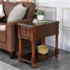 PADMA HOUSE Tavolino sottile con cassetto e ripiano in legno massello e comodino, sottile accanto al tavolo, 56 L x 33 W x 56,7 H, montaggio senza attrezzi (noce scuro)