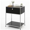 KARAT Scaffale in metallo nero, 2 ripiani con ripiani aperti (B50 × P40 × H63 cm), struttura in acciaio cromato e verniciatura a polvere opaca, moderno e compatto, Concept Epure MK-139