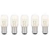 TEKLIGHT 5 Pezzi Lampada Med Ricambio Compatibile per Macchina da Cucire Singer Necchi Attacco Baionetta BA15D 15W 220/240 VAC 50Hz16x50mm