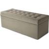 MG Design Pouf contenitore imbottito Grigio - capacità ca. 140 L, fino a 300 kg, superficie morbida con leggero riflesso, struttura in legno massiccio, già montato e facile da pulire