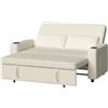Devoko Divano Letto 2 Posti in Velluto Divano Matrimoniale Prontoletto Estraibile con Schienale Regolabile in 5 Posizioni per Soggiorno, Camera da Letto o Ufficio, 75P x 160L x 93H cm, Beige