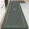 Hixingo Tappeto Cucina Super Assorbente in Diatomite, Moderno Tinta Unita Tappeto Passatoia Cucina Antiscivolo Lavabile Tappetino da Bagno Morbido con Fondo in Gomma (45x120cm,Verde Oliva)