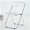 AoForce Sedie pieghevoli in acrilico Sedia pieghevole moderna di lusso trasparente -Sedile impilabile in cristallo-Sedile da soggiorno-Sedia laterale in accento con struttura cromata for interni ( Color : Whi
