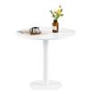 buybyroom Tavolo da pranzo rotondo da bistrot da cucina, piccolo e semplice, per cucina, sala da pranzo e soggiorno, rotondo, 80 cm, bianco