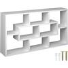 tectake® Libreria 85x16x48cm, Libreria Verticale, Mensole da Muro, Mensole da Parete Porta Libri, 8 Scaffali Salvaspazio per Libri, Piante, Foto, Arredamento Casa, Soggiorno, Camera da letto - Bianco