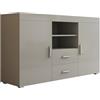 MB Muebles Bonitos, Credenza Stile Moderno Roque, Melamina Lucida, Grigio, 140x80x40cm
