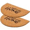 Carpido Zerbino in cocco Welcome Home design semicircolare - clean run 40x60 cm Set di 2 zerbino per porte interne antibatterico in cocco materiale naturale