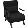 WOLTU Poltrona Relax Reclinabile Convertibile, Divano Letto Trasformabile 3 in 1, con Schienale Regolabile in 5 Posizioni, Cuscino Rimovibile, Seduta Imbottita, 65 x 75 x 78cm, Nero