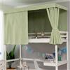 Treer Tenda Letto a Castello, Tenda da Letto Matrimoniale Panno Oscurante Antipolvere Tenda da Letto Oscuranti per Privacy in Traspirante per Tenda a Baldacchino (Verde,1.2x2M)