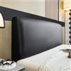 AYUOEODM Copri Testata Letto Ecopelle Copritesta Letto Matrimoniale/Singolo Una Piazza E Mezza Elastica Universale Copertura per Testiera per Letto Protezione(Color:Black,Size:170-190cm)