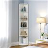YITAHOME Libreria Moderna a 5 Ripiani in Legno con 5 Vani Aperti, scaffale portalibri salvaspazio, ideale per soggiorno, camera da letto e studio. Colore bianco, altezza 180 cm.