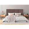DHOME Testiera Imbottita in Tessuto Aqualine Premium Antimacchia Design Modulare Verticale Autoadesiva Testata Letto Camera da Letto Imbottita (Marrone, 180cm, Altezza 80 cm, x4)
