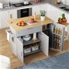 KUAKE Carrello da cucina con piano di lavoro pieghevole, armadio da cucina su ruote con 1 cassetto e 2 ante, sala da pranzo, isola della cucina mobile, per cucina e sala da pranzo (grigio, 132,5 x 70 x 90