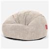 Lounge Pug Poltrona Sacco Classic, Pompon Panna, Pouf Sacco per Adulti per Soggiorno e Relax
