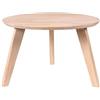 Generic Tavolino rotondo in legno, 50 x 50 x 35 cm, colore bianco, piccolo tavolino con gambe in legno, tavolino in legno