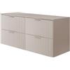 3E 3xE living.com 3xE living Mobile lavabo, Cashmere, 120 (2 x 60) x 57 x 46 cm, maniglia argento + Piano