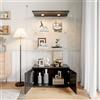 KOOPMAD Vetrina in vetro + armadietto di base, armadio trasparente per collezione con 2 porte, 3 strati e luce LED, vetrina in vetro con spazio nascosto, facile da montare, nero