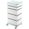 FERIDRAS 221006-B Carrello, 5 Cassetti Girevole, Bianco, 30x36.5x75.5 cm