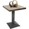 OHMG Tavolo da bar, 60 x 60 x 75 cm, tavolo da pranzo industriale retrò, tavoli da cucina da bistrò, tavolo quadrato, tavoli da bistrot in metallo e legno, stile industriale (1)