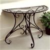 DanDiBo Denk Vigo 19511 - Tavolo da parete semicircolare in metallo, 90 cm, colore: Marrone