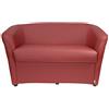 Totò Piccinni Divano POZZETTO 2 posti Alta QUALITA' Made in Italy A.76xL.123xP.67cm (Ecopelle Bordeaux)