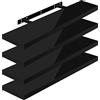 WOLTU Mensola da Muro, Set di 4, Scaffale Sospeso da Parete Libreria Piccola per Soggiorno Cameretta Porta CD DVD, Pannello MDF 90x22,9x3,8cm, Nero, RG9481sz-4