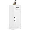 SoBuy Mobiletto Bagno Salvaspazio - Mobiletto Bagno Stretto con Cassetti e Ripiani Regolabili, Cassettiera nel legno, Resistente all'Umidità, Bianco, 42x30x93cm, BZR207-W