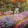 1art1 Claude Monet Poster Stampa Artistica su Tela Il Giardino Dell'Artista A Giverny, 1900 Quadro da Parete sulla Barella | Murale XXL | Immagine 70x70 cm