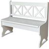 k koma Panca in legno massello di pino bianco con schienale - per interni, corridoio e sala da pranzo, bianco (75 cm)