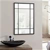 [en.casa] Specchio da Parete 90 x 60 cm Specchio Diviso Forma Rettangolare Fissaggio Verticale-Orizzontale Cornice in MDF - Nero Opaco