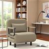 Fabulcozy Poltrona Letto 4 in 1 - Poltrona Letto Singolo Pieghevole con Cuscino, Poltrone Sofa Divano Schienale Reclinabile, Poltrone Sofa Pouf 60L x 68P x 85A cm(Kaki)