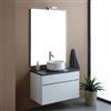 Kiamami Valentina - Mobile bagno sospesi 80cm con cassettone bianco e top antracite, specchio 80x110 | Sole