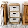 milani home - mobiletto in legno 3 cassetti, legno naturale, 35 x 30 x 62 cm
