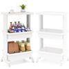 HOMASIS Carrello Cucina a 3 Livelli, Carrello Portaoggetti Salvaspazio in Plastica, Carrellino Scaffale con Ruote per Bagno, Trucco, Ufficio, 45 x 30 x 81 cm, Bianco