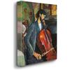 Giallobus - Quadro - Amedeo Modigliani - Il violoncellista - Tela Canvas Telaio Premium Alto Spessore - 35x50 - Pronto da Appendere - Quadri Moderni per la casa