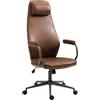 CLP Sedia Da Ufficio Pocatello Industrial Loft Antique Style I Sedia Girevole Per Computer Con Funzione Dondolo, Colore:cognac