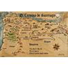 1art1 Cammino di Santiago di Compostela Poster El Camino De Santiago Anno 1445, Jon Mellenthin Stampa 91x61 cm