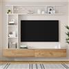TIZZ Set parete soggiorno TV 180 x 35 x 22,5 cm con vetrine, parete media incl. mobile TV, scaffale da terra e mensola da parete, set mobili soggiorno, mobile TV, da terra e sospeso, TV fino a 80