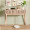 DIYHOM Tavolo consolle con 2 cassetti, tavolo da divano con gambe in legno, per casa, ufficio, soggiorno, corridoio, legno, 100 x 35 x 80 cm