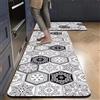 Hixingo Tappeto Cucina in Diatomite, Boho Passatoia Cucina Antiscivolo Lavabile Tappeti da Cucina Tappeto da Cucina Lavabile Tappeto da Bagno Tappetino per Doccia (Nero Bianco,50x180cm)