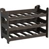 CookandSupply x TheWV Cantinetta Vino in Plastica Modulare Impilabile, Portabottiglie Effetto Pelle Martellata, 6 Bottiglie per Modulo, Scaffale Portavino Salvaspazio - Marrone Corten, 18