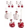 Gruppo Maruccia - Decorazioni Pasquali da Appendere a Forma di Galline - Addobbi in Ceramica Dipinta - Set 8 Pezzi Assortiti